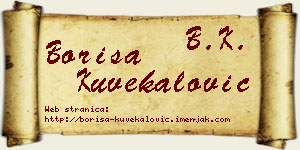 Boriša Kuvekalović vizit kartica